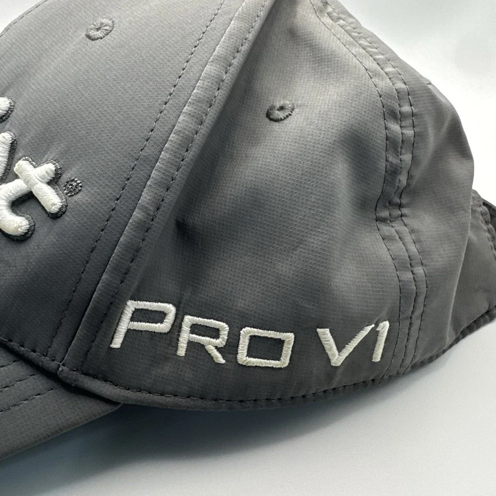 Titleist Pro‎ V1 Footjoy Tour Golf Hat Gray FADE Strap Back